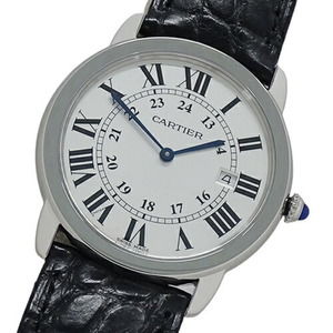 Cartier Watch Men's Rondo Solo LM Date Quartz Stainless Steel SS Leather W670...